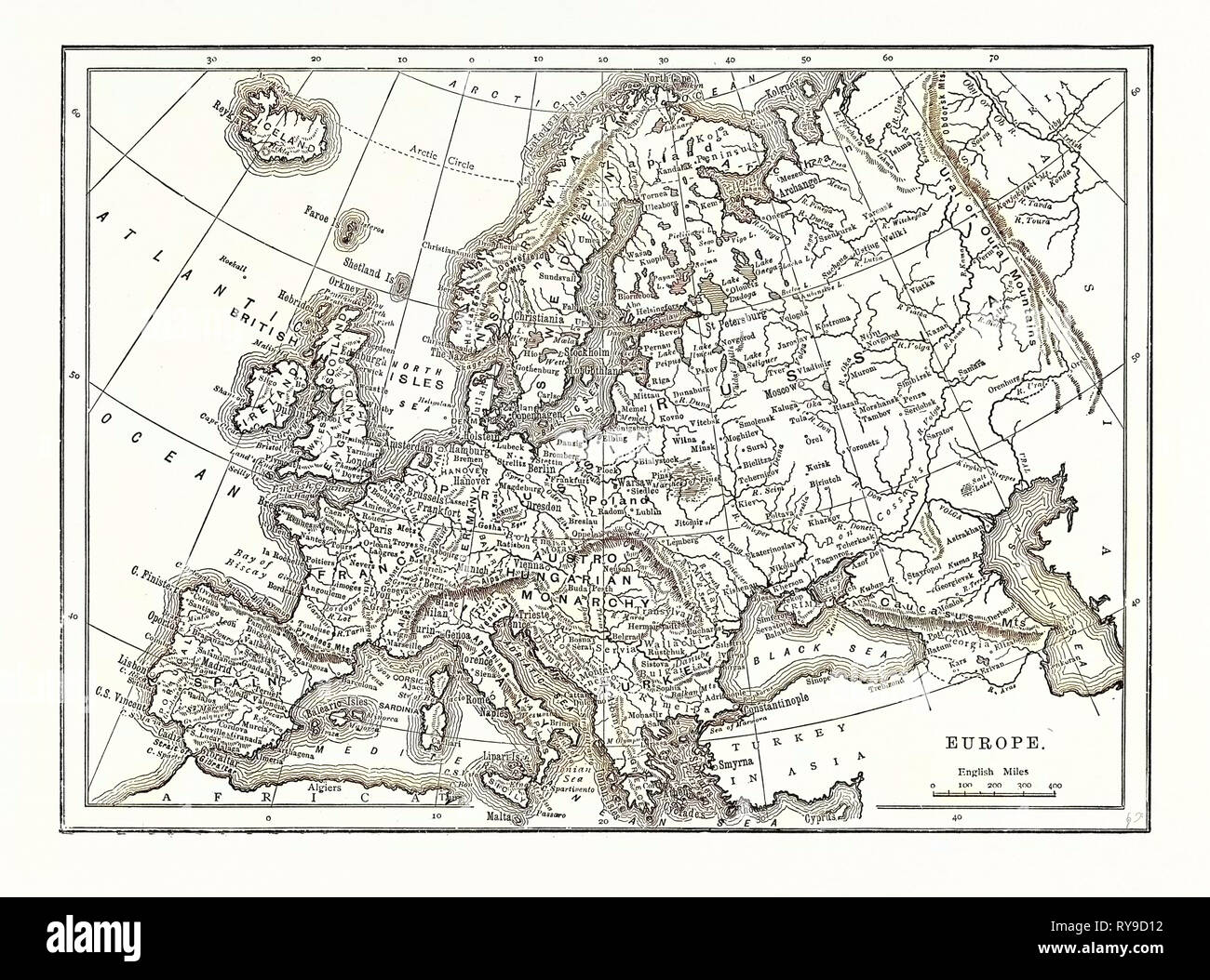 MAP OF EUROPE Stock Photo