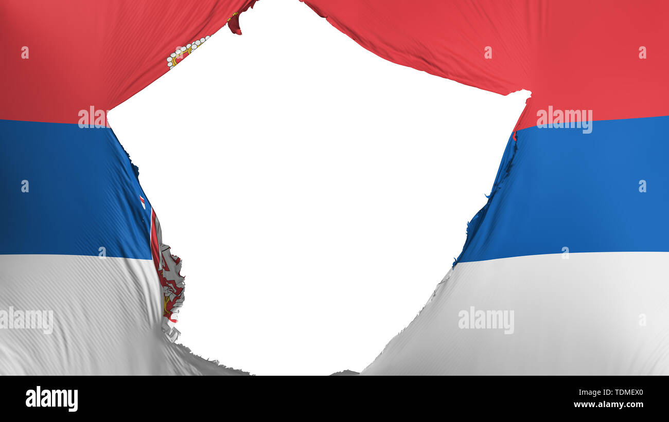 Cracked Serbia flag Stock Photo