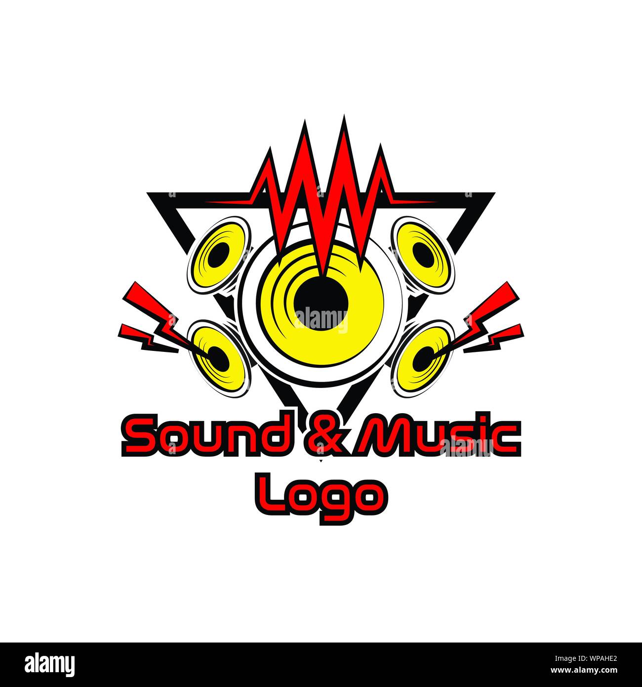 sound and music logo design Stock Vector