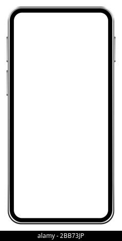 Mobile phone black color with blank screen on white background, smartphone  vector realistic mockup Stock Vector Image & Art - Alamy