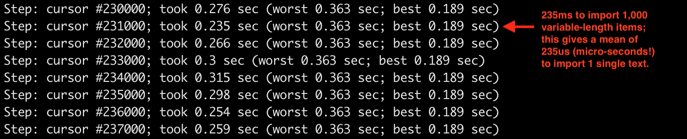 Batch PUSH benchmark