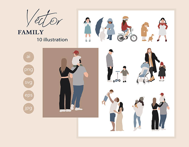 Family - Download Vector Drawing