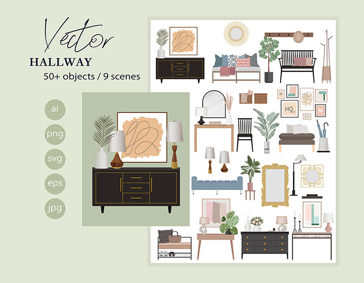 Hallway - Download Vector Drawing