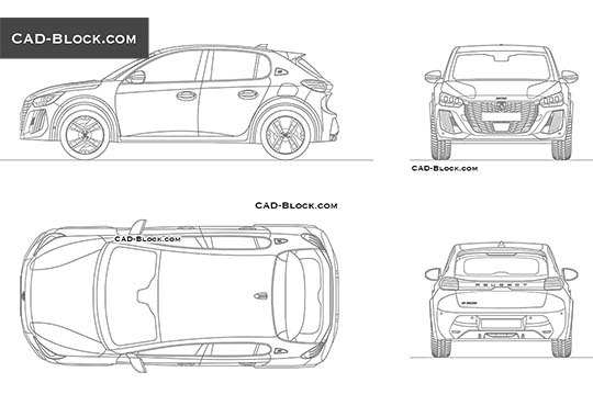 Peugeot e-208 GT - download vector illustration