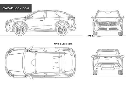 Peugeot e-3008 - download vector illustration