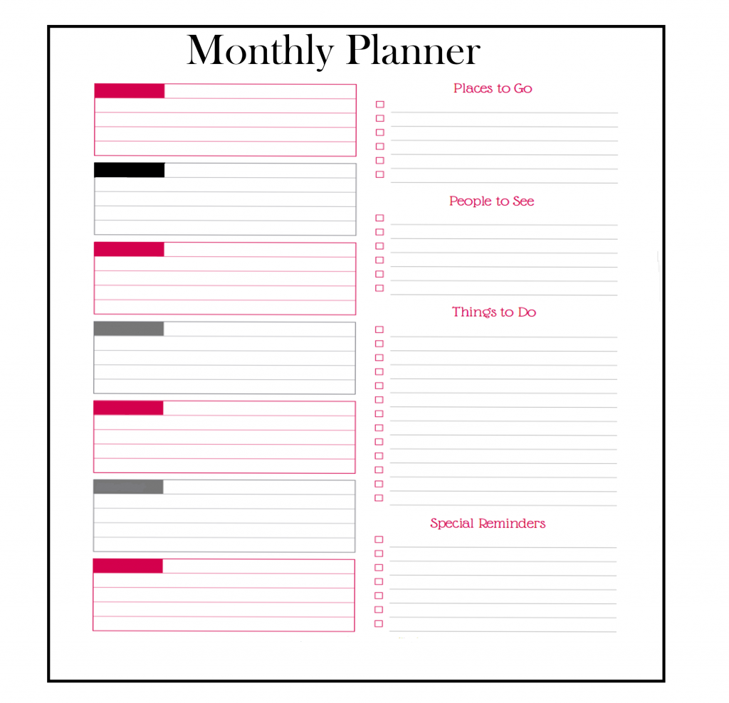 Download Monthly Planner Template 2020