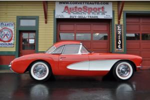 1956 Venetian Red #'s Matching Automatic Rare Power Convertible Top Corvette