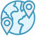 globe, international, location, map pin, pin, way, world