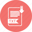 document, extension, file, format, paper, txt, type