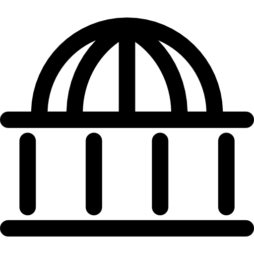 Dome shaped building outline icon