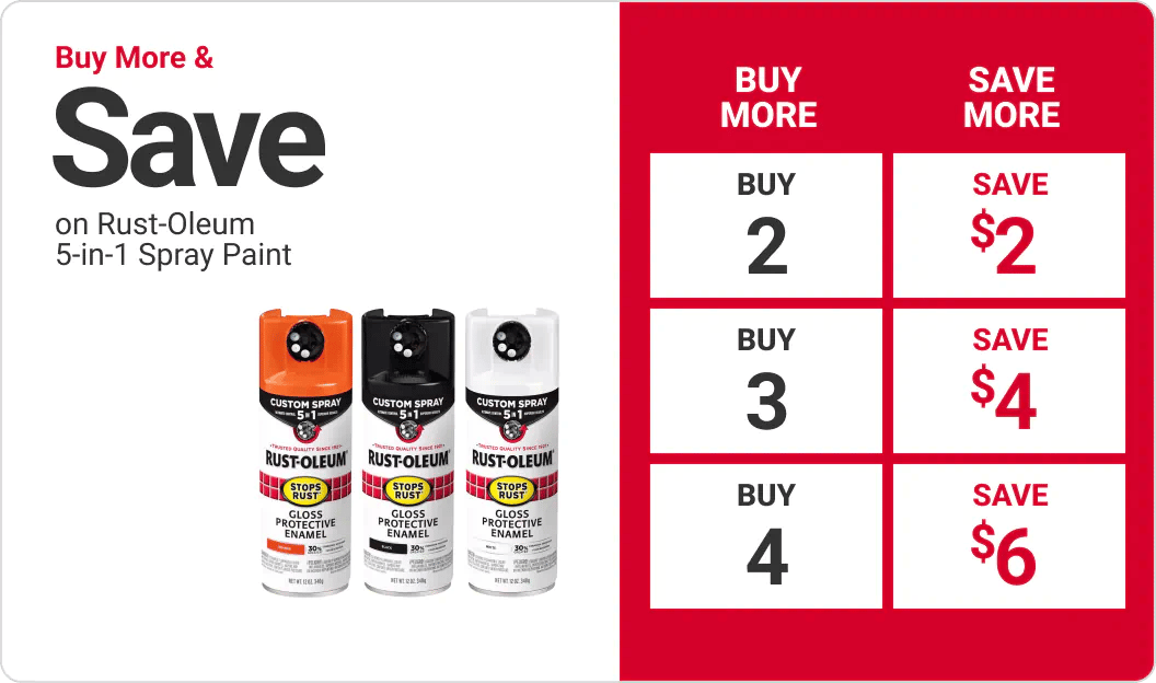 Buy More & Save on Rust-Oleum 5-in-1 Spray Paint