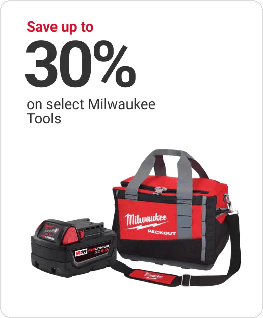 Save up to 30% on select Milwaukee Tools