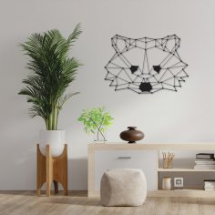 Laser Cut Polygon Raccoon Wall Art DXF File