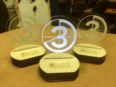 Laser Cut Edge Lit Acrylic Award Trophy