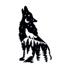 Howling Wolf Decal Free Vector