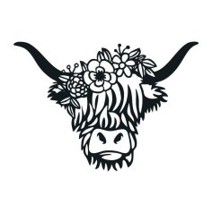 Floral Crown Cow With Flowers Free Vector