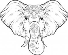 Elephant Lotus Vector Free Vector