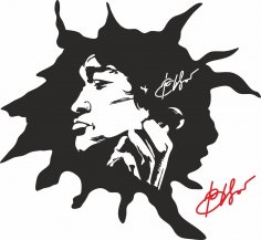 Viktor Tsoi Stencil Sticker Wall Art Free Vector