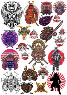 Samurai Vectors Set Free Vector