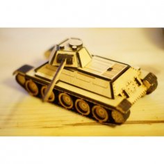 Laser Cut Tank T-34 3D Puzzle 3mm Free Vector