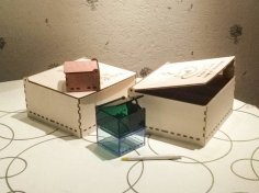 Laser Cut Parametric Box with Hinged Lid