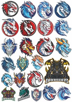 Dragon Stickers Free Vector