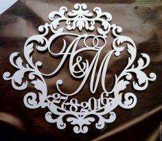 Laser Cut Personalised Monogram Free Vector