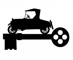 Old Car Silhouette Free Vector