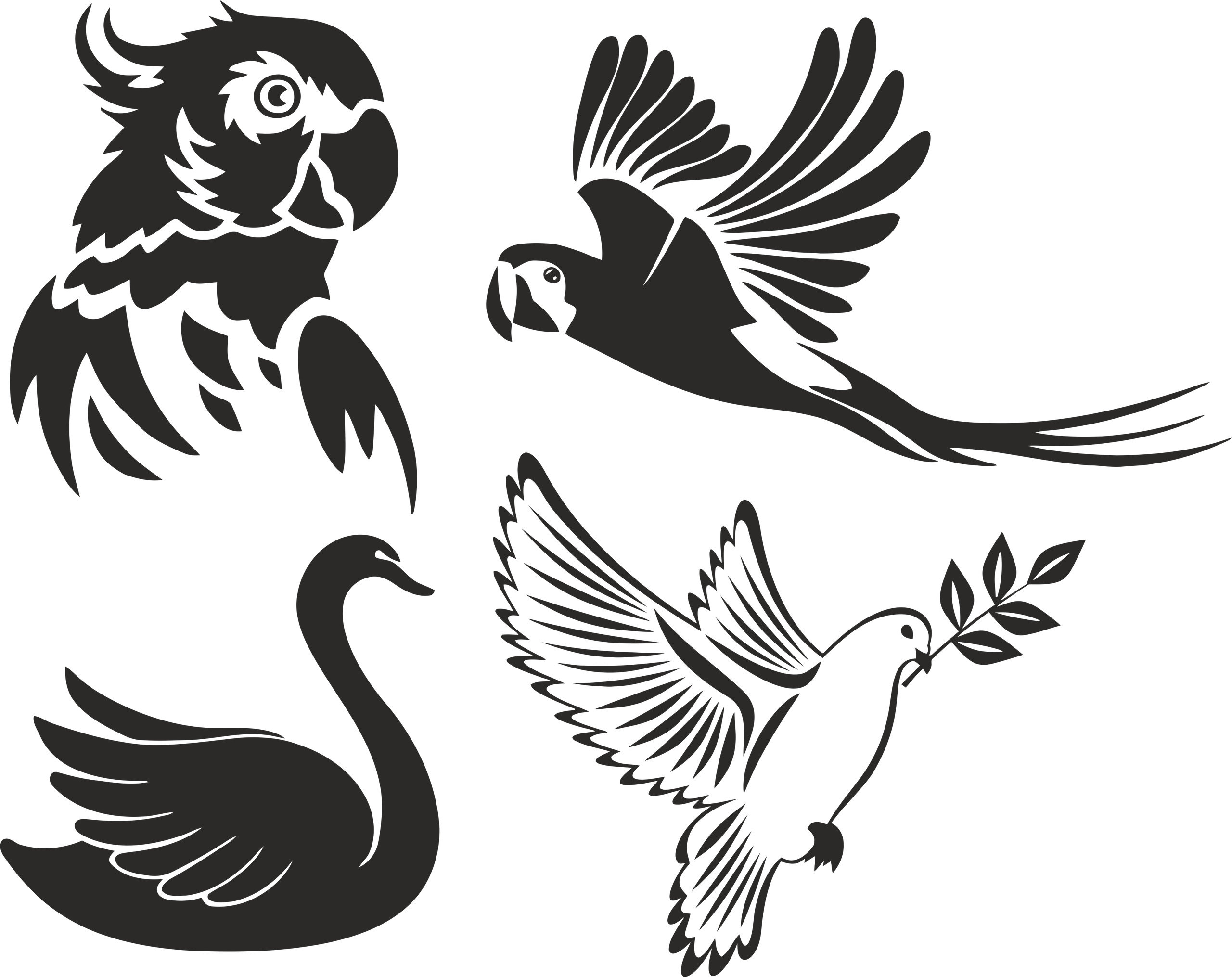 birds stencils free vector cdr download 3axisco