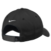 a black hat with a white swoosh