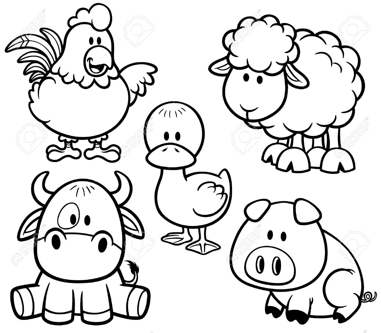 baby animals cartoon coloring pages