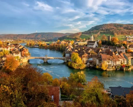 Romantic evening light on the Rhine