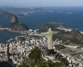 View of Rio from Christ the Redeemer statue during rio city tour