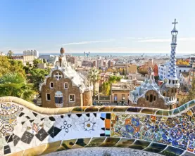 Park Guell, unique houses designed by Gaudi in Barcelona