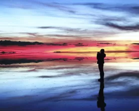 Sunset over Salar de Uyuni