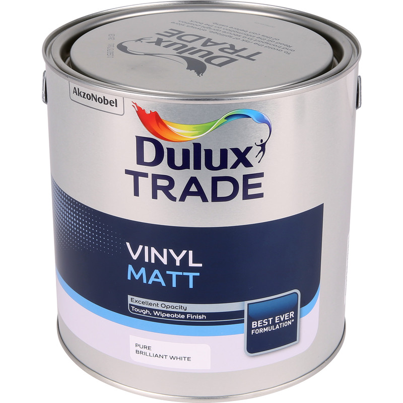  Dulux  Trade Vinyl Matt Emulsion  Paint Pure Brilliant White 