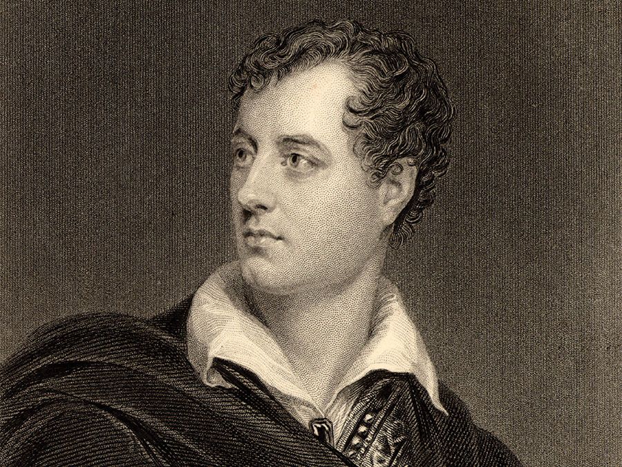 George Gordon Byron, 6th Baron Byron. Lord Byron English poet (1788-1824) was a leading figure in the Romantic movement.