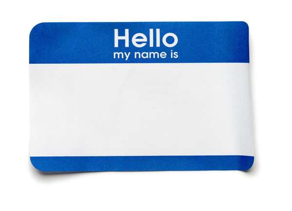 Hello my name is, name tag