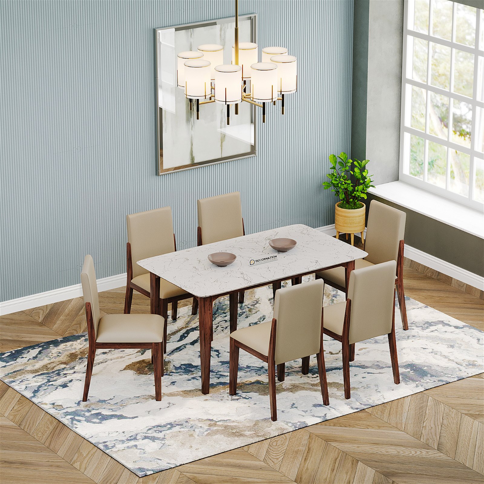 Italiana Dining Table Set – White