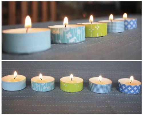 Washi tape tealights