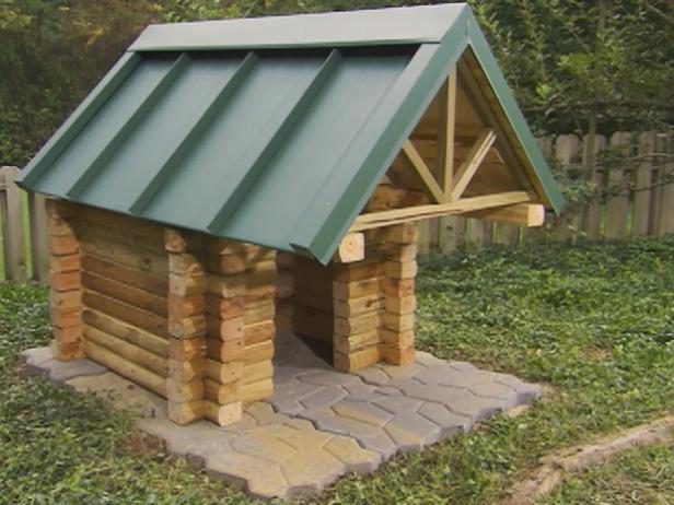 Diy log cabin doghouse