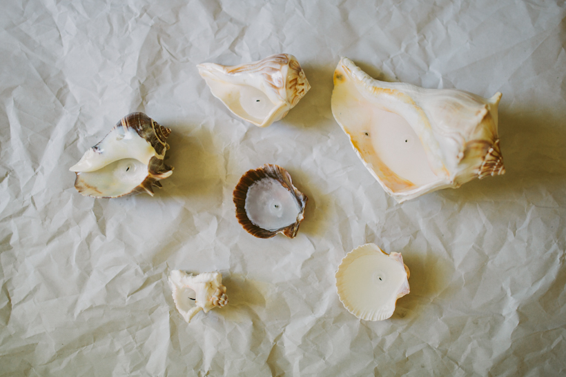 Diy seashell candles