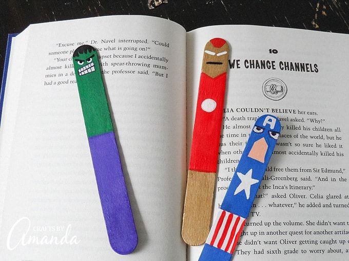 Diy avengers bookmarks 