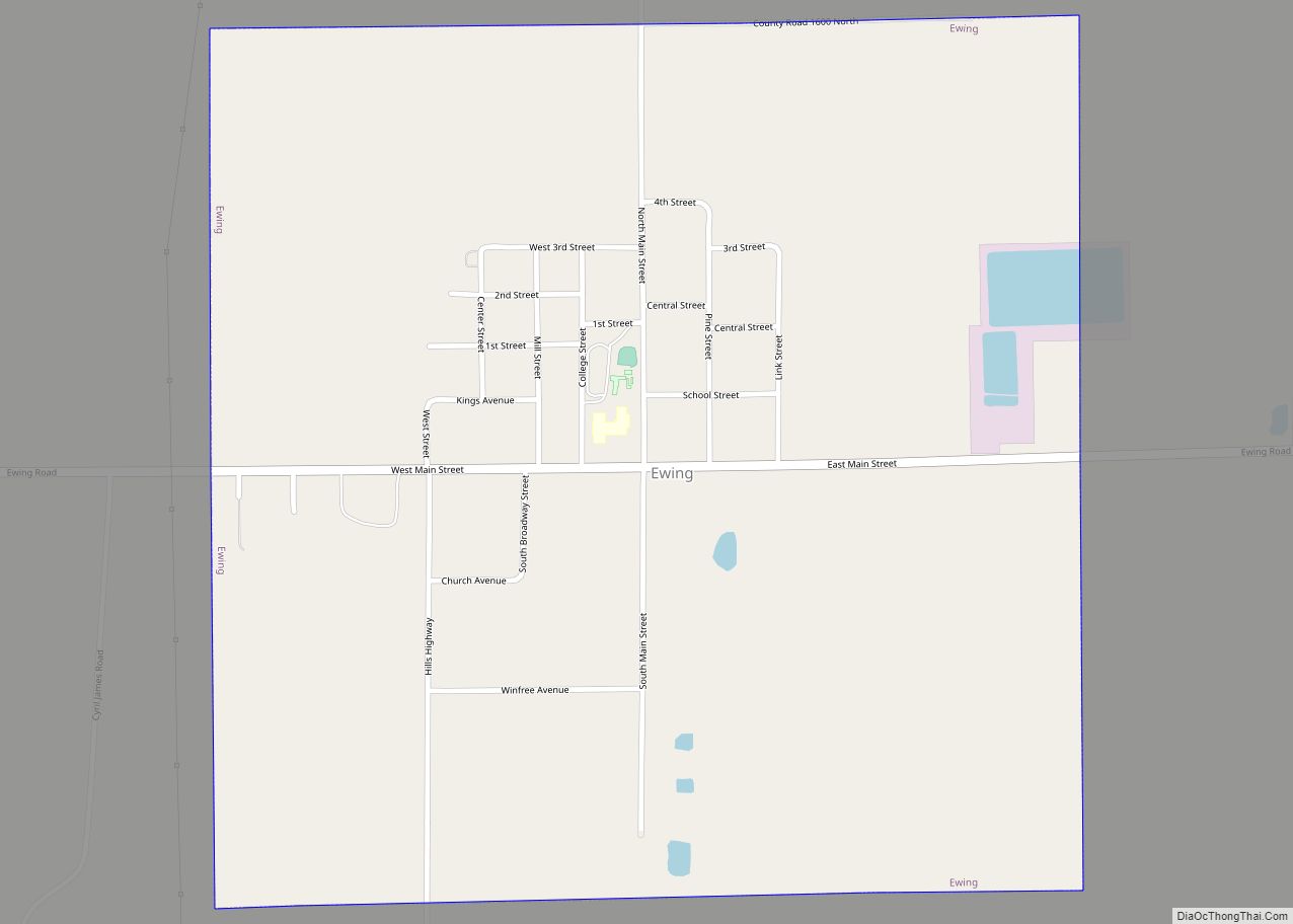 Map of Ewing village, Illinois