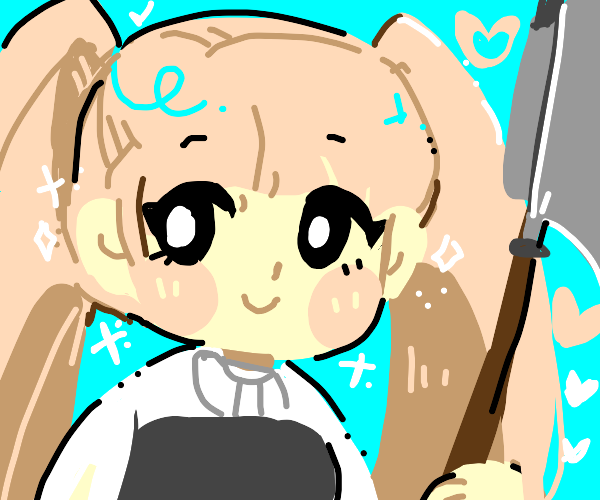 cute anime girl with an axe