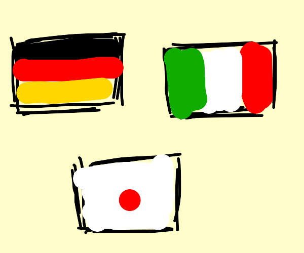 German, Italian and Japanese flag