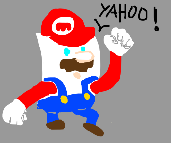 Paper Mario saying "YAHOO"