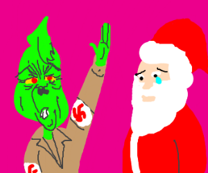 Racist grinch man hates santa