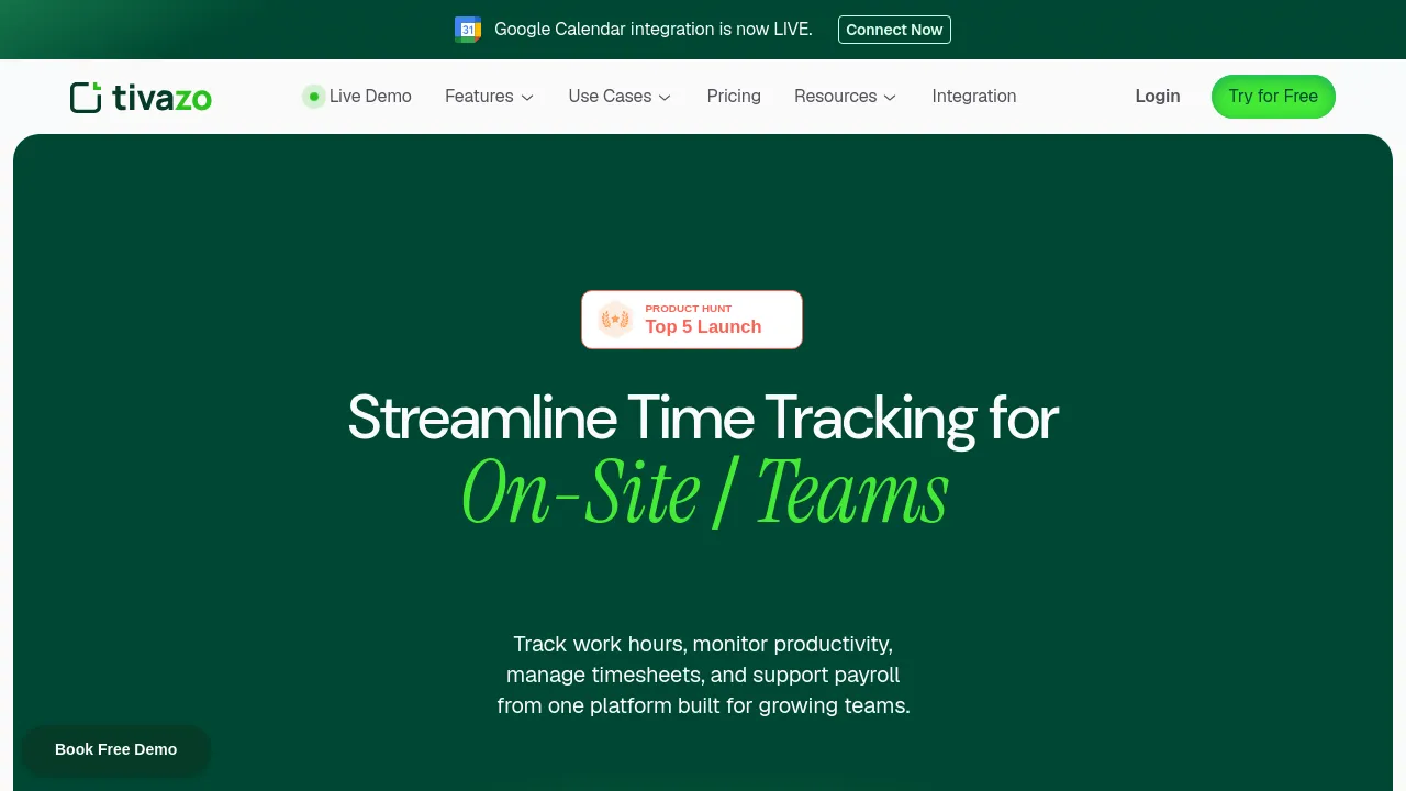 Screenshot of the Tivazo website