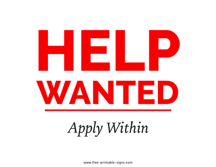 Help Wanted Sign